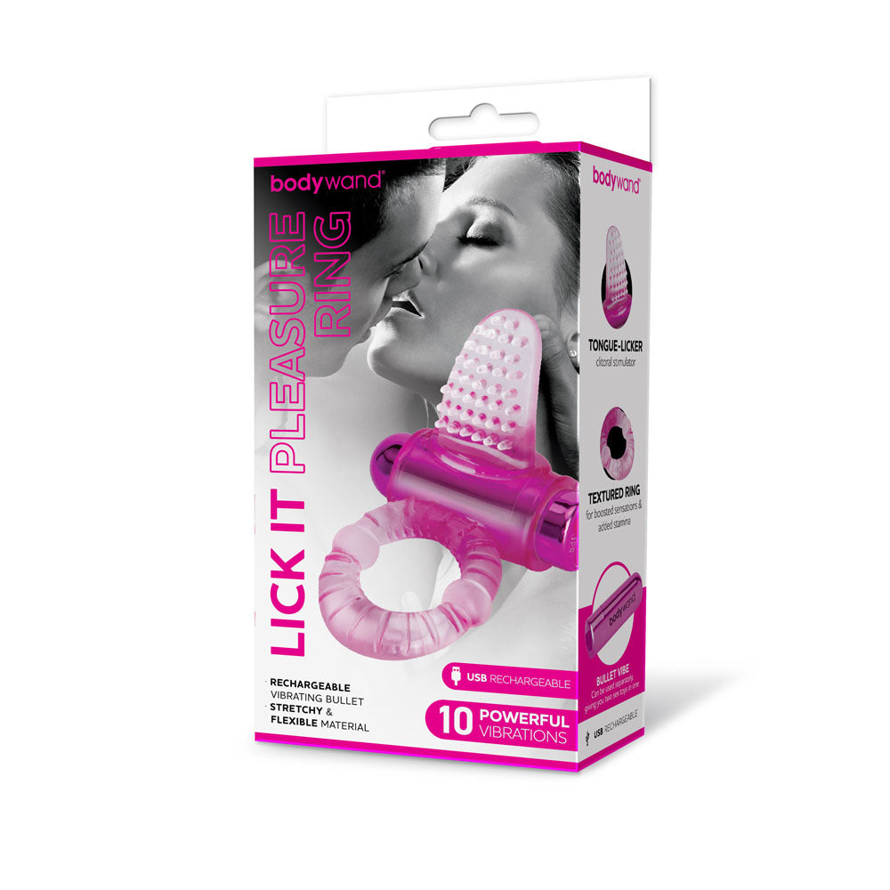 Bodywand Vibrating Lick It Pleasure Ring - Pink