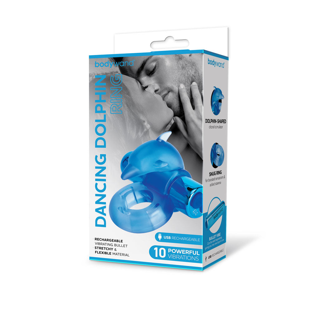 Bodywand Vibrating Dancing Dolphin Ring - Blue