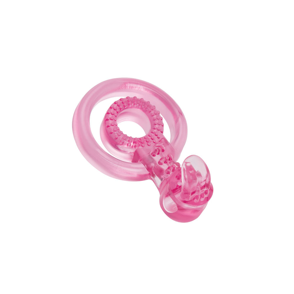 Bodywand Vibrating Duo Ring with Clit Tickler - Pink