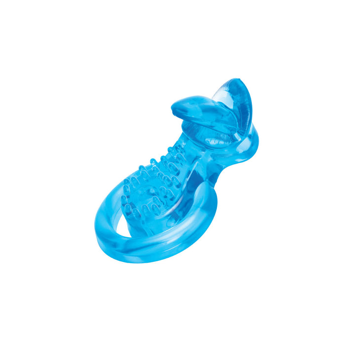 Bodywand Vibrating Duo Ring with Clit Tickler - Blue