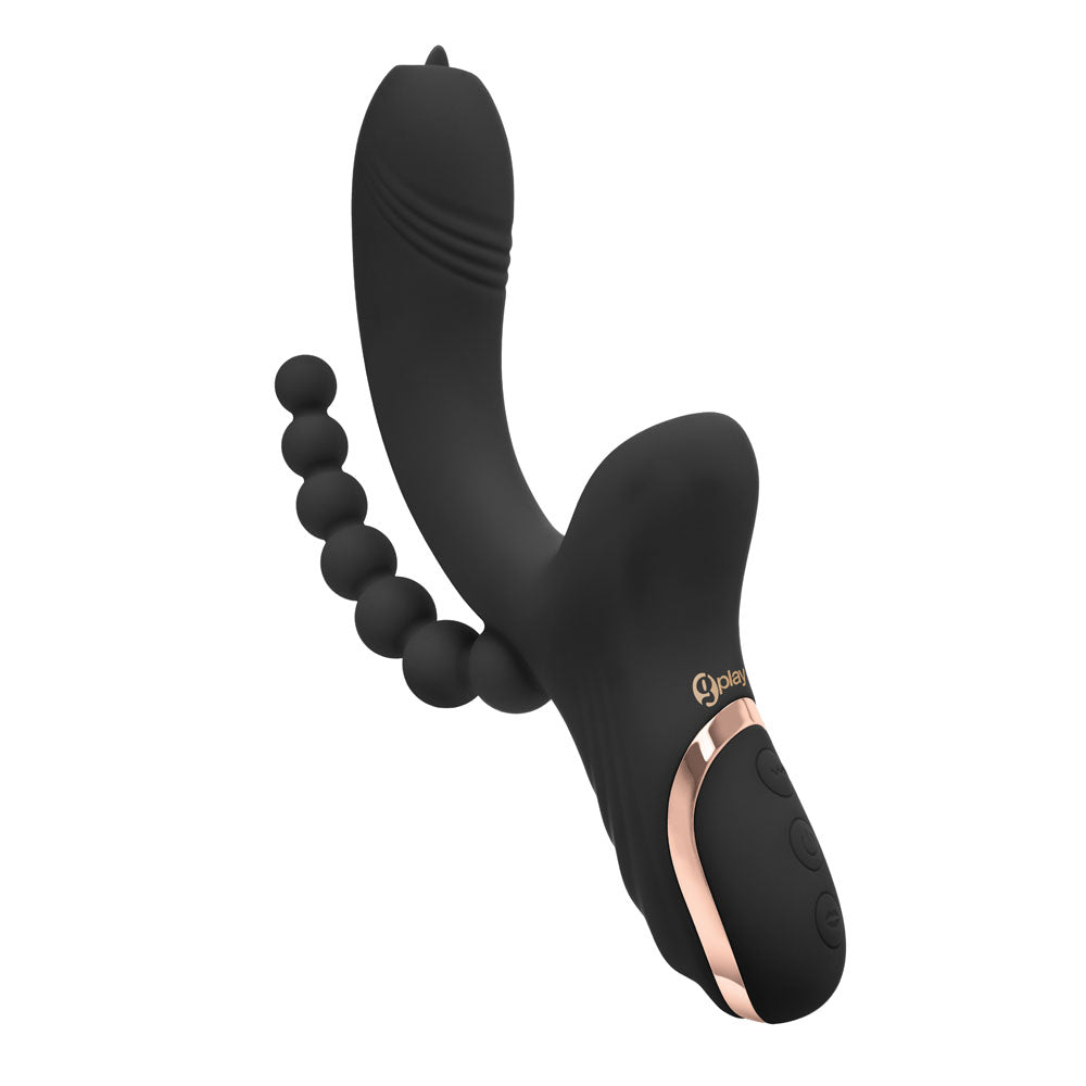 Bodywand G-Play - G-Spot & Clitoral Suction Vibe With Anal Beads - Black