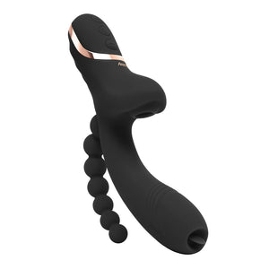 Bodywand G-Play - G-Spot & Clitoral Suction Vibe With Anal Beads - Black