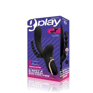 Bodywand G-Play - G-Spot & Clitoral Suction Vibe With Anal Beads - Black