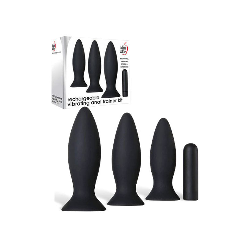 Adam & Eve Vibrating Anal Trainer Kit - Black