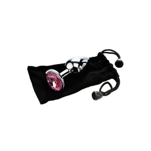 Adam & Eve Pink Gem Medium Metal Butt  Plug