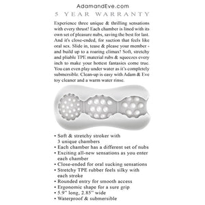 Adam & Eve Triple Chamber Ball Drainer - Clear Masturbator Sleeve