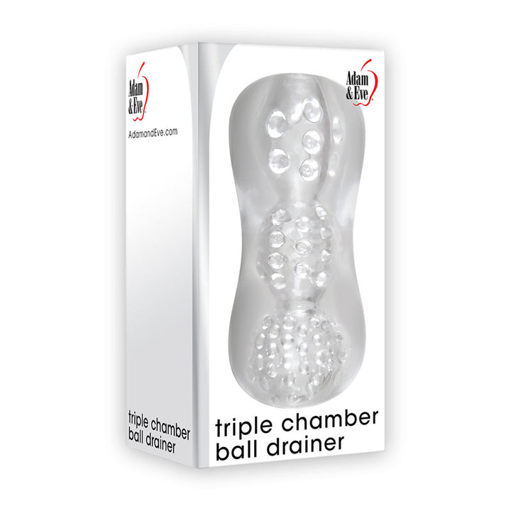 Adam & Eve Triple Chamber Ball Drainer - Clear Masturbator Sleeve