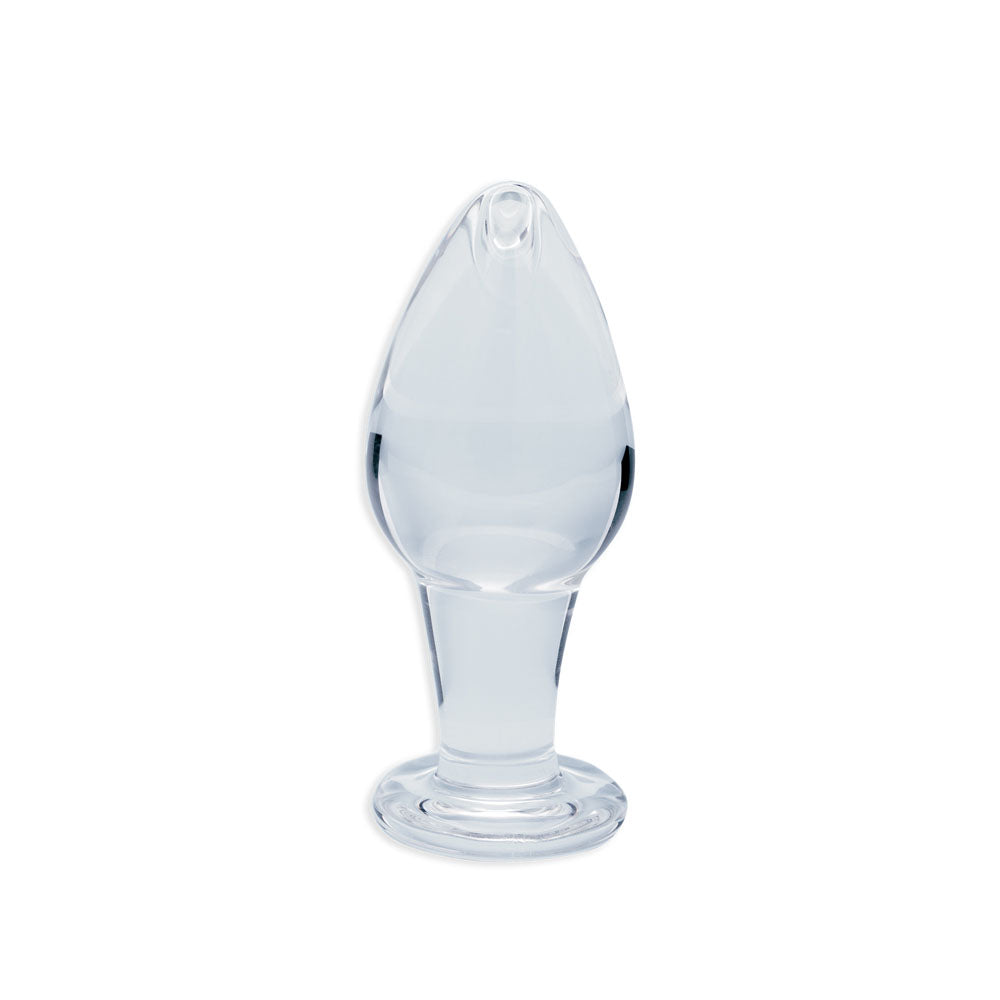 Clarity - Utopian Bud - Clear 8.9cm Glass Butt Plug