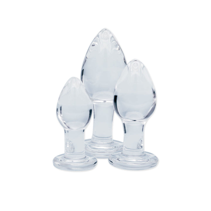 Clarity - Utopian Trinity - Clear Glass Butt Plugs - Set of 3 Sizes