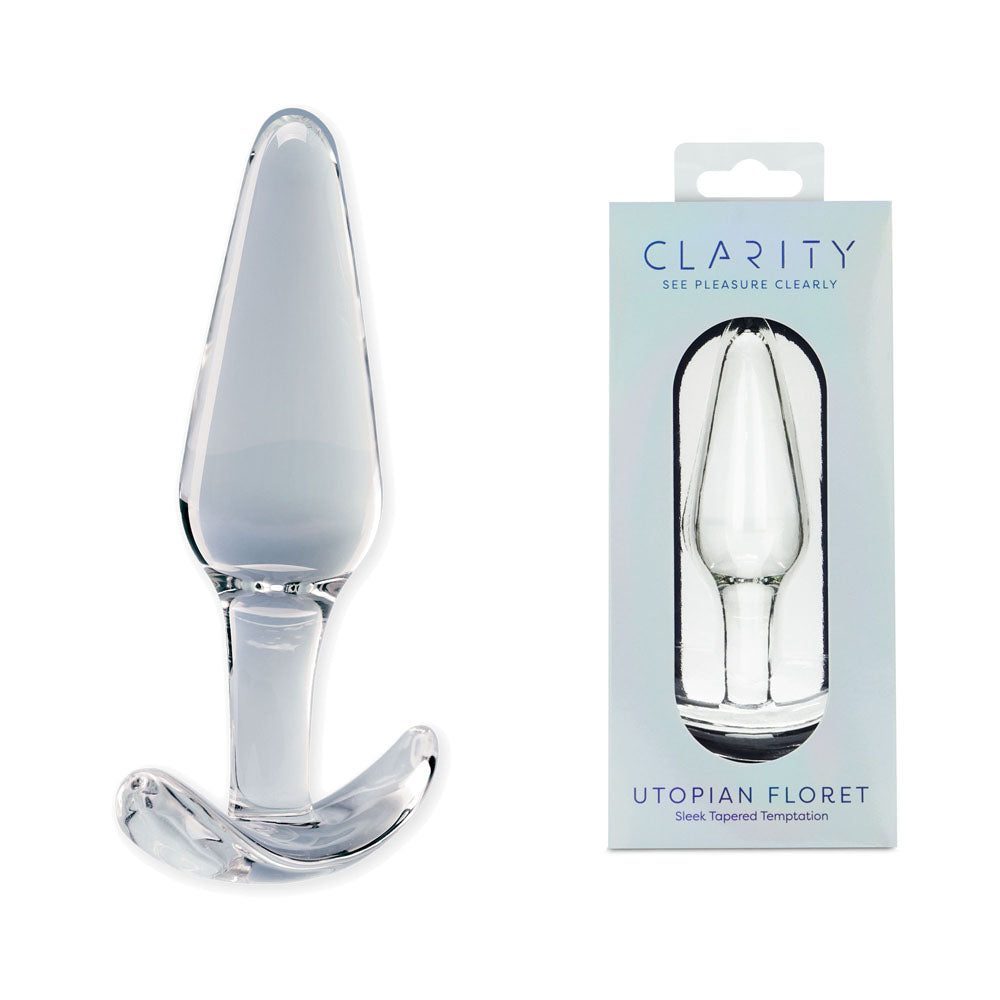 Clarity - Utopian Floret - Clear 11cm Glass Butt Plug