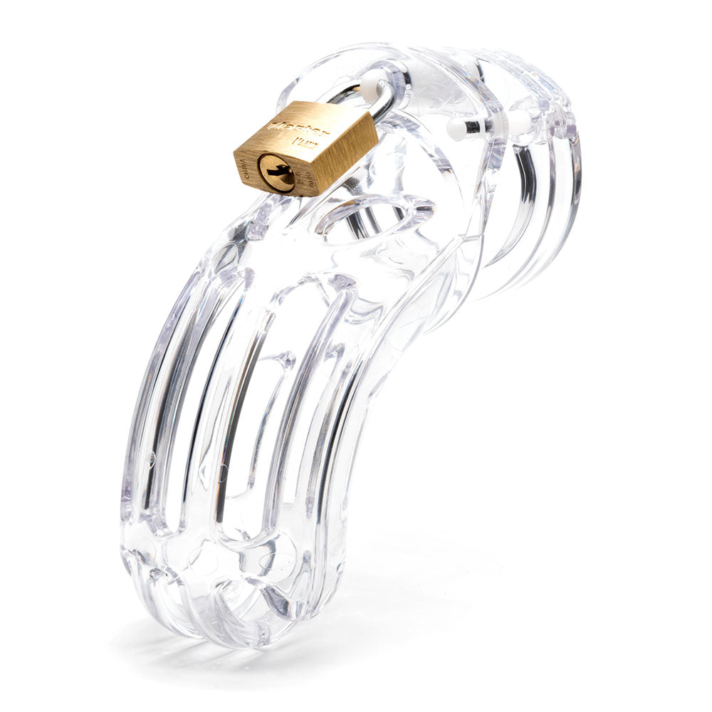 The Curve Chastity 3.75 Inch Cock Cage Kit - Clear