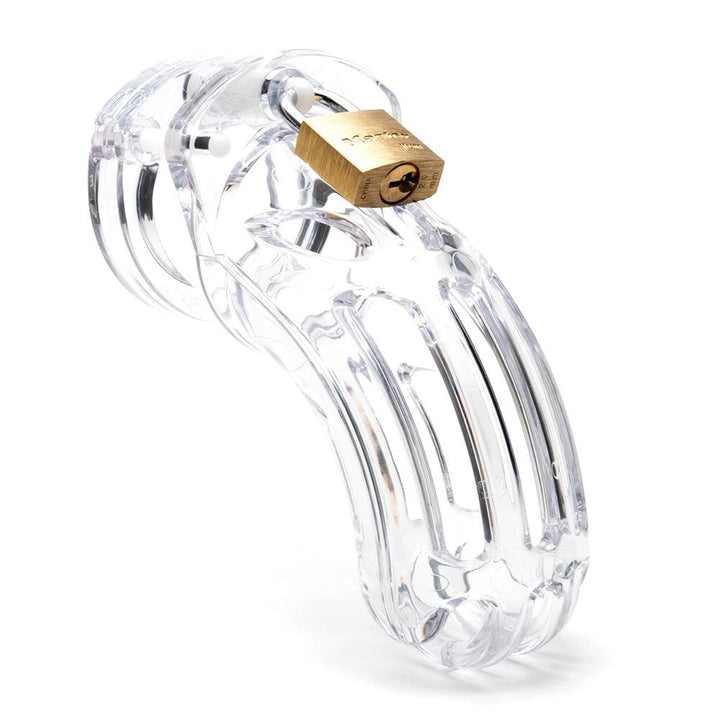 The Curve Chastity 3.75 Inch Cock Cage Kit - Clear