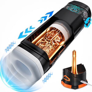 CyberSkin B-Titan - Black Thrusting & Vibrating Auto Masturbator with Heater