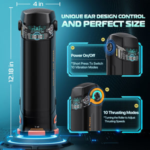 CyberSkin B-Titan - Black Thrusting & Vibrating Auto Masturbator with Heater