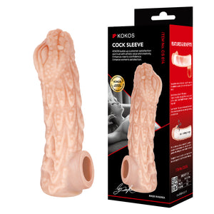 Kokos Cock Sleeve 014 - Flesh Large Dragon Beast Penis Extension Sleeve