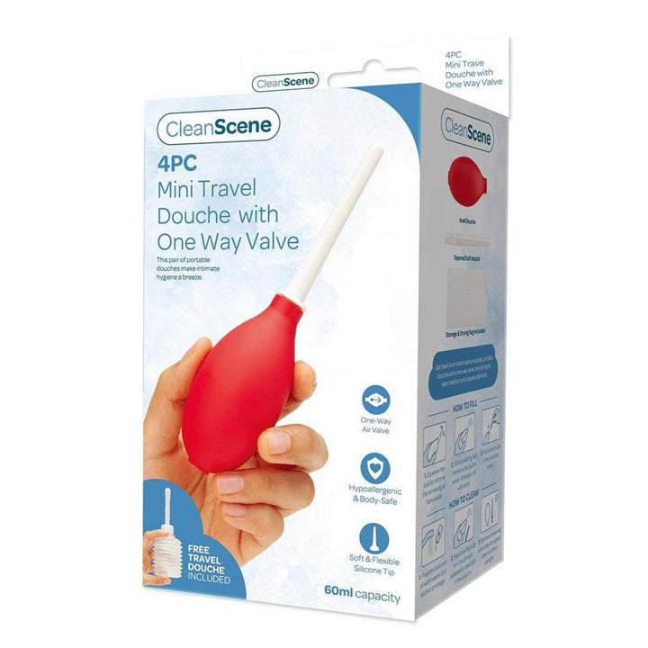 CleanScene 4 Piece Mini Travel Douche with One Way Valve