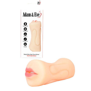 Adam & Eve Bang & Blow Deep Throat Stroker - Dual Ended - Flesh