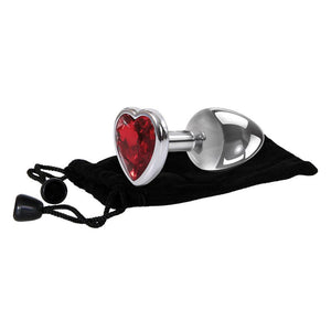Adam & Eve Red Heart Gem Anal Plug - Small