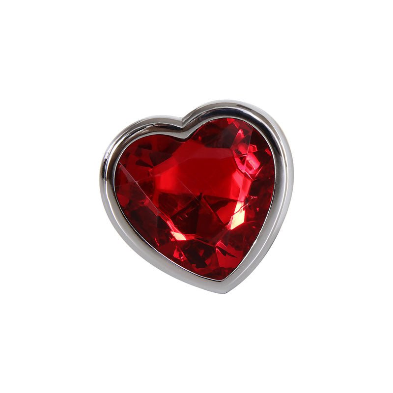 Adam & Eve Red Heart Gem Anal Plug - Medium
