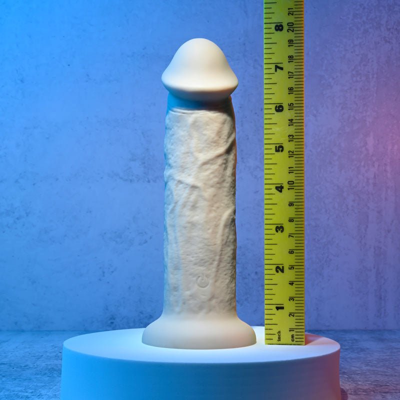 Evolved 7 Inch Girthy Vibrating Dong - Light Flesh