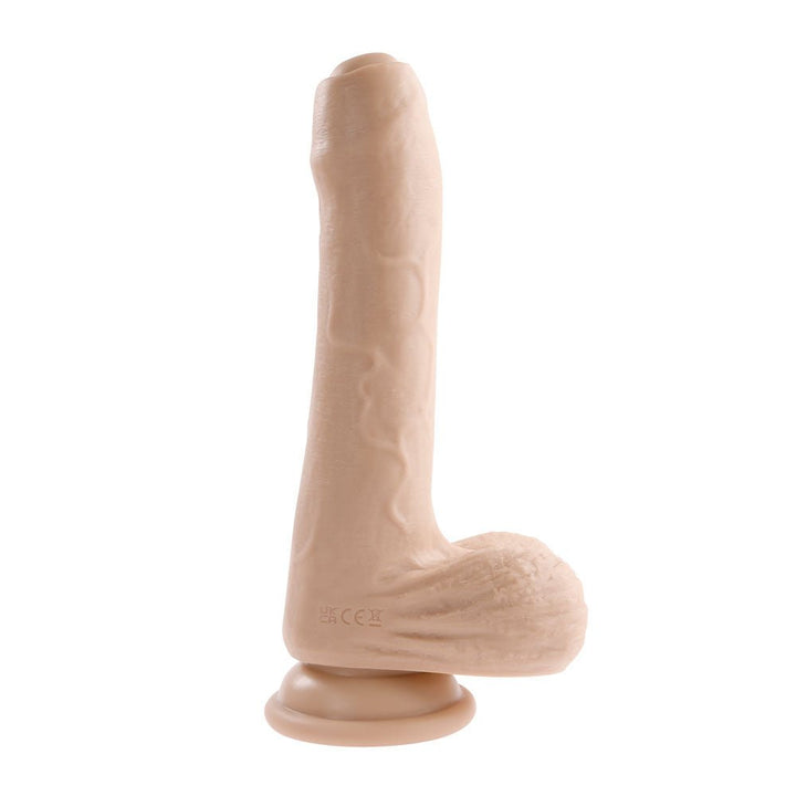 Evolved Peek A Boo 8.5 Inch Vibrating Uncut Dildo - Light Flesh