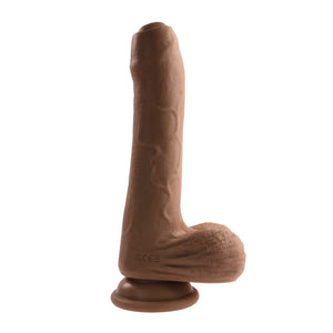 Evolved Peek A Boo 8.5 Inch Vibrating Uncut Dildo - Dark