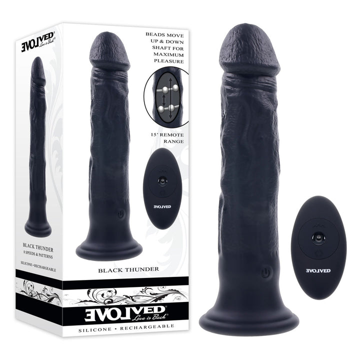 Evolved Black Thunder Vibrator With Remote - Black