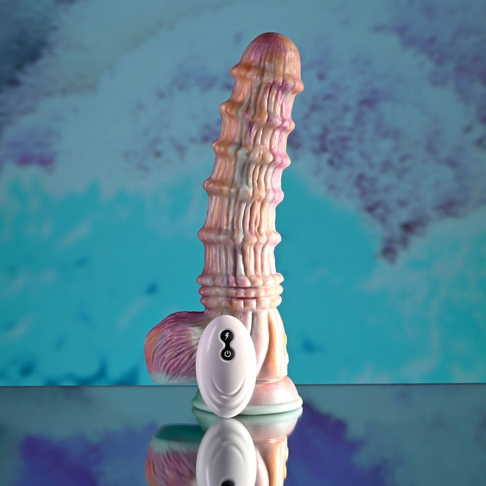 Evolved Fantasy Vibrating Fantasy Dildo with Remote - Multicoloured