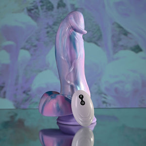 Evolved Mythical Vibrating Fantasy Dildo with Remote  - Multicoloured