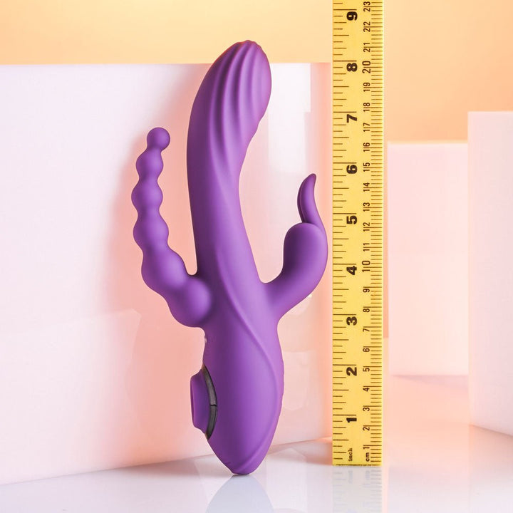 Evolved Fourgasm Triple Vibrator with Suction - Purple