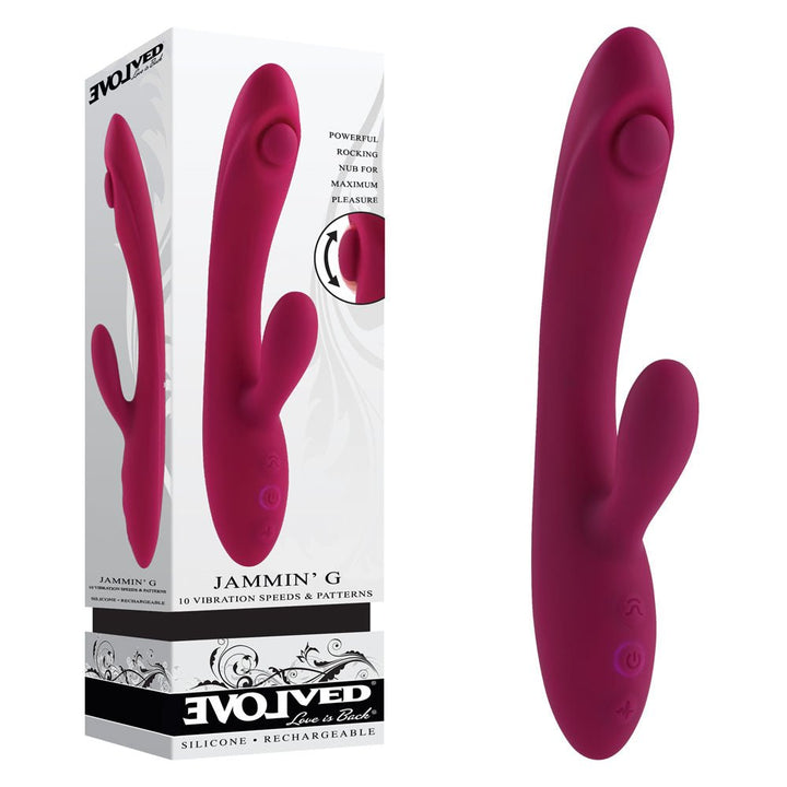 Evolved Jammin'G Rabbit Vibrator - Burgundy