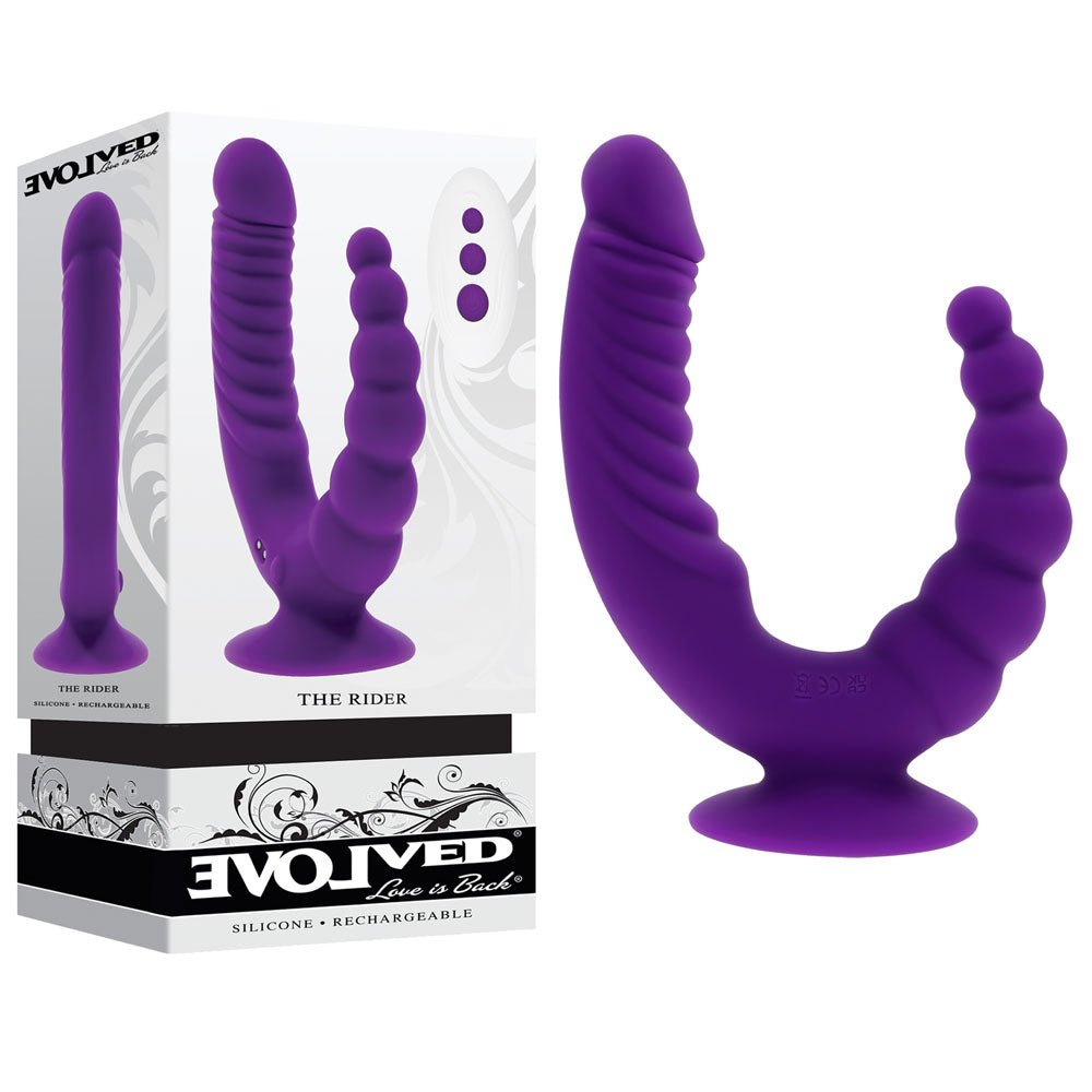 Evolved The Rider Double Ended Vibrator with Remote - Purple