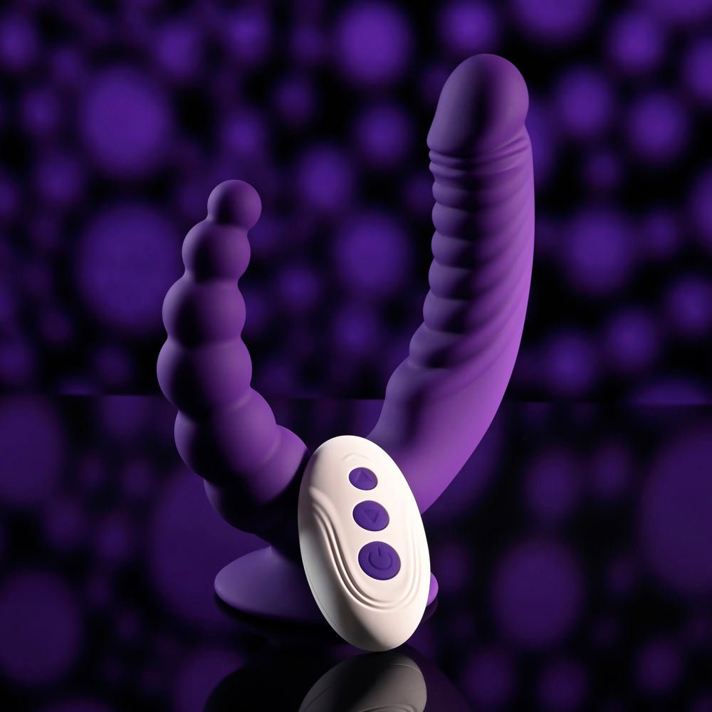 Evolved The Rider Double Ended Vibrator with Remote - Purple