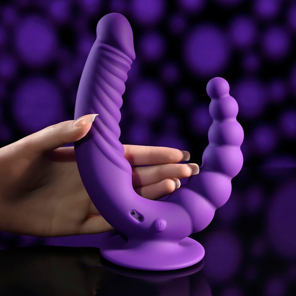 Evolved The Rider Double Ended Vibrator with Remote - Purple