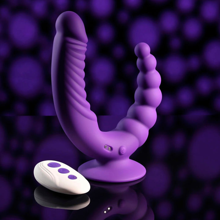 Evolved The Rider Double Ended Vibrator with Remote - Purple