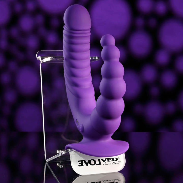Evolved The Rider Double Ended Vibrator with Remote - Purple