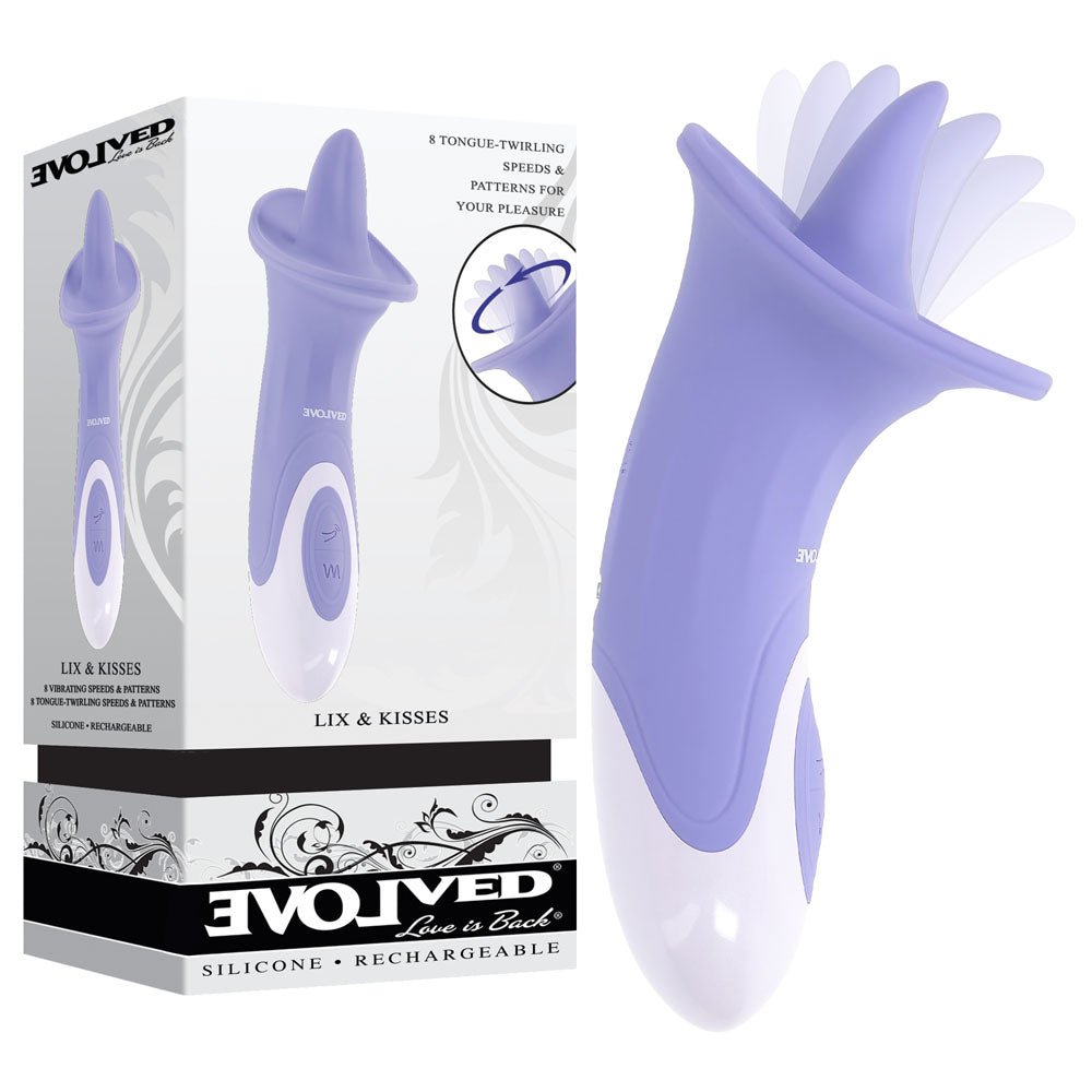 Evolved Lix & Kisses - Flicking Tongue Stimulator - Purple