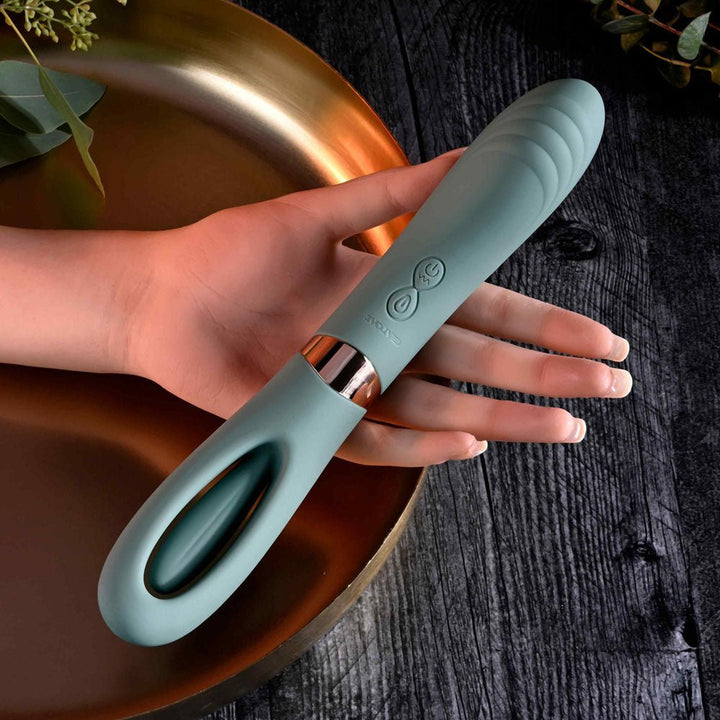 Evolved Chick Flick - Vibrator with Flicking Tip - Olive Green