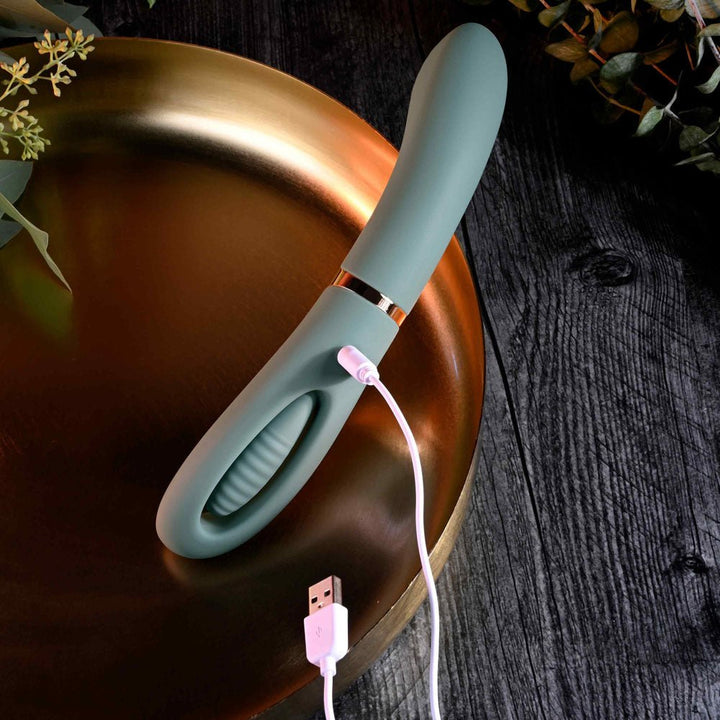 Evolved Chick Flick - Vibrator with Flicking Tip - Olive Green