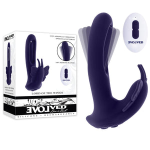 Evolved Lord Of The Rings - Flapping Vibrator With Butterfly Stimulator - Purple