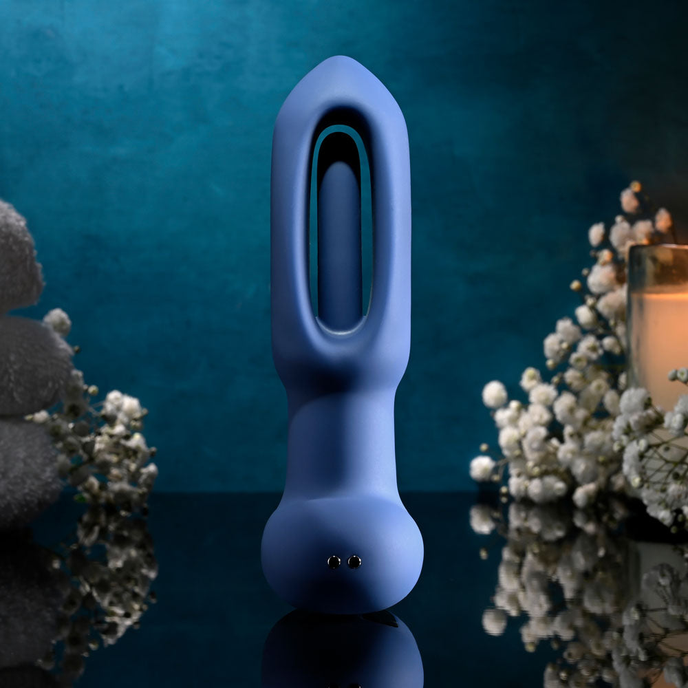 Evolved The Flapper - Vibrating Butt Plug with Remote - Blue