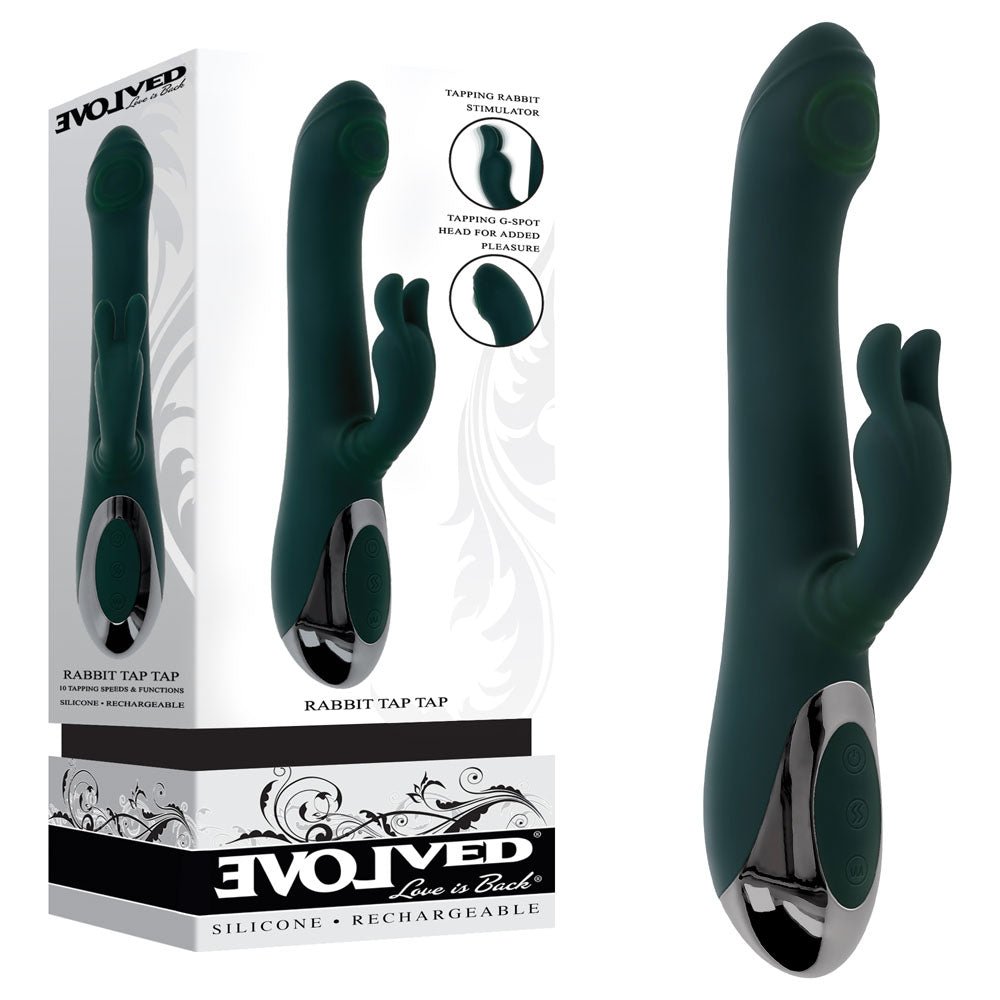 Evolved Rabbit Tap Tap - Vibrator with Tapping Tip - Green