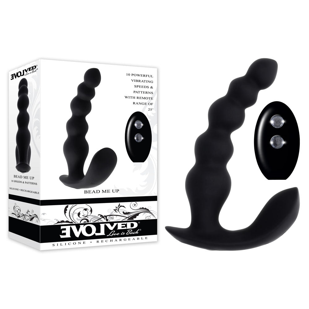 Evolved Bead Me Up - Vibrating Anal Beads with Remote Control - Black