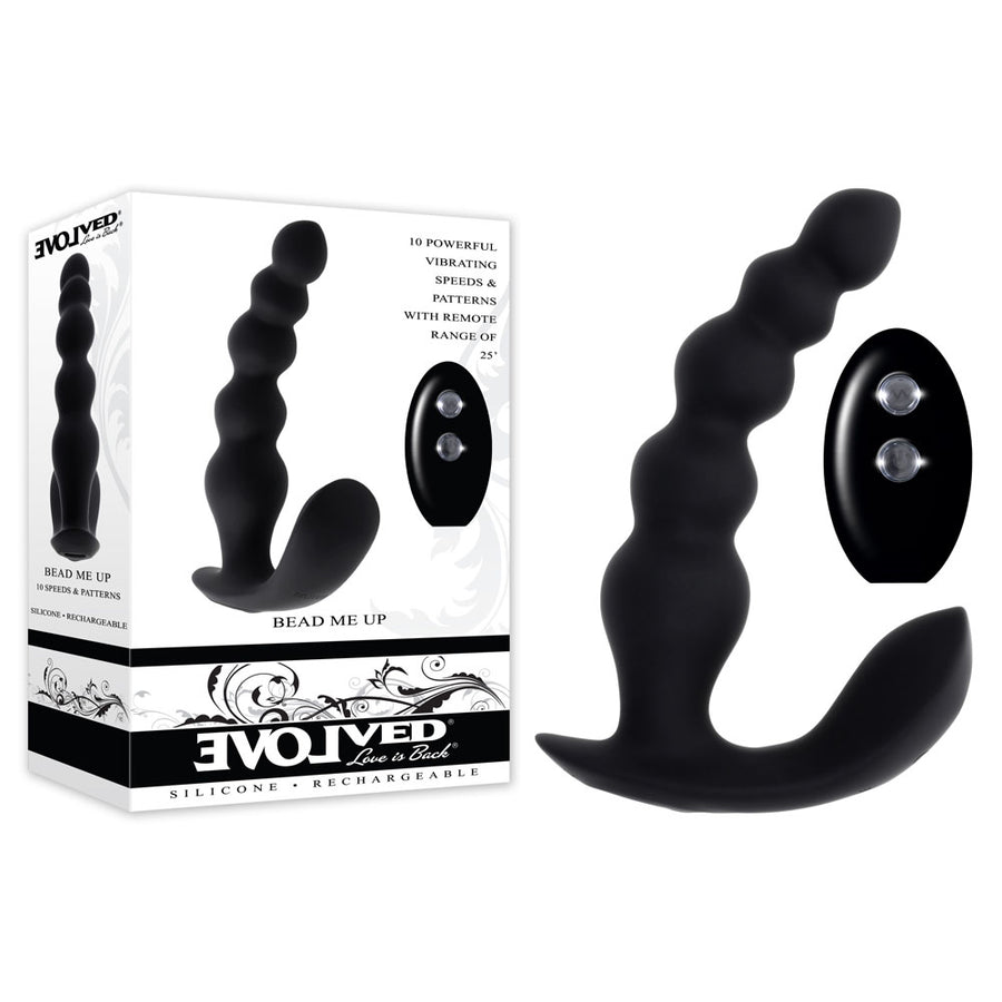 Evolved Bead Me Up - Vibrating Anal Beads with Remote Control - Black