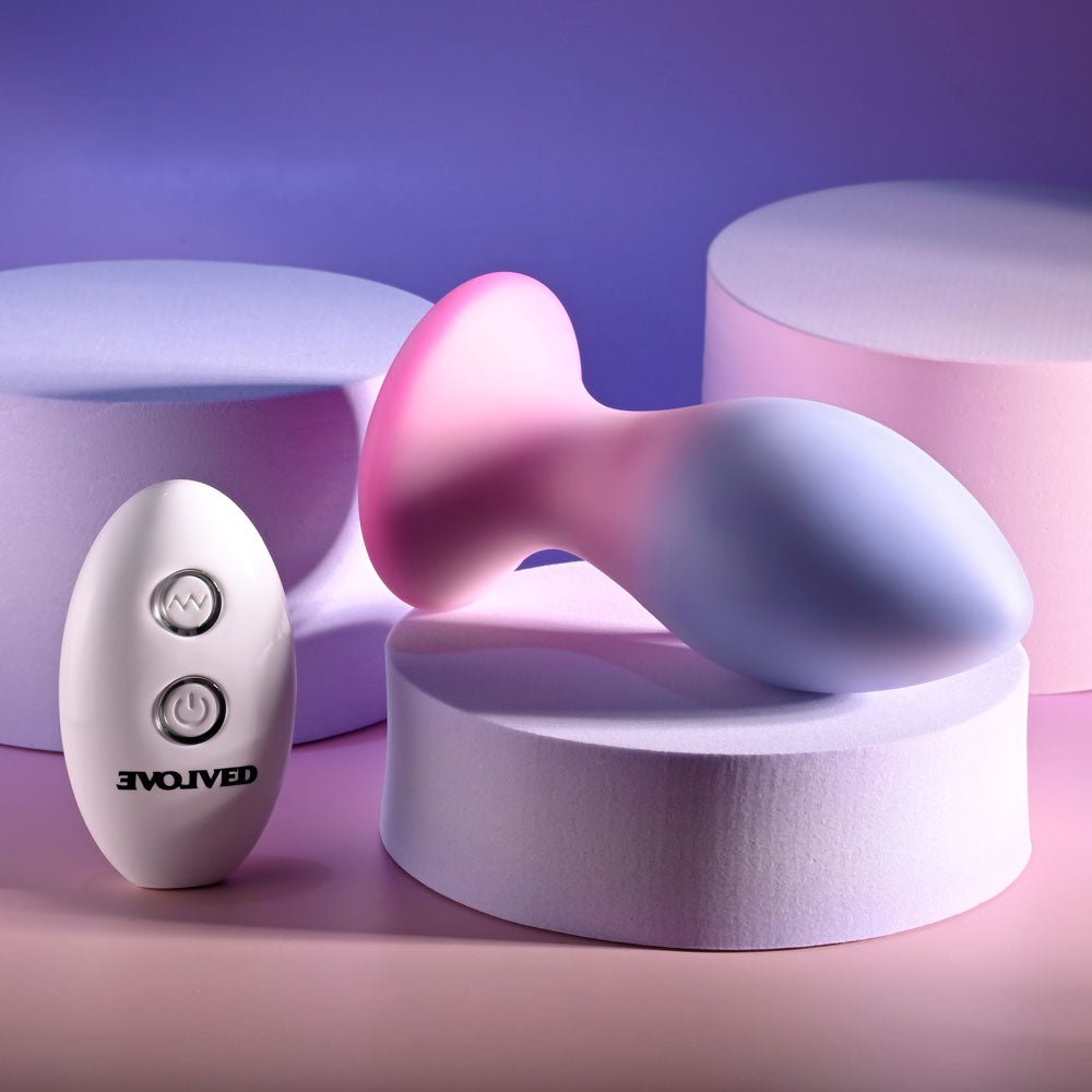 Evolved Paradise Plug - Vibrating Butt Plug - Pink/Purple