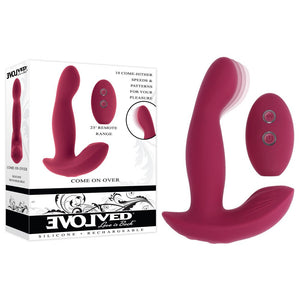 Evolved Come On Over - Vibrator with Wireless Remote - Burgundy Red