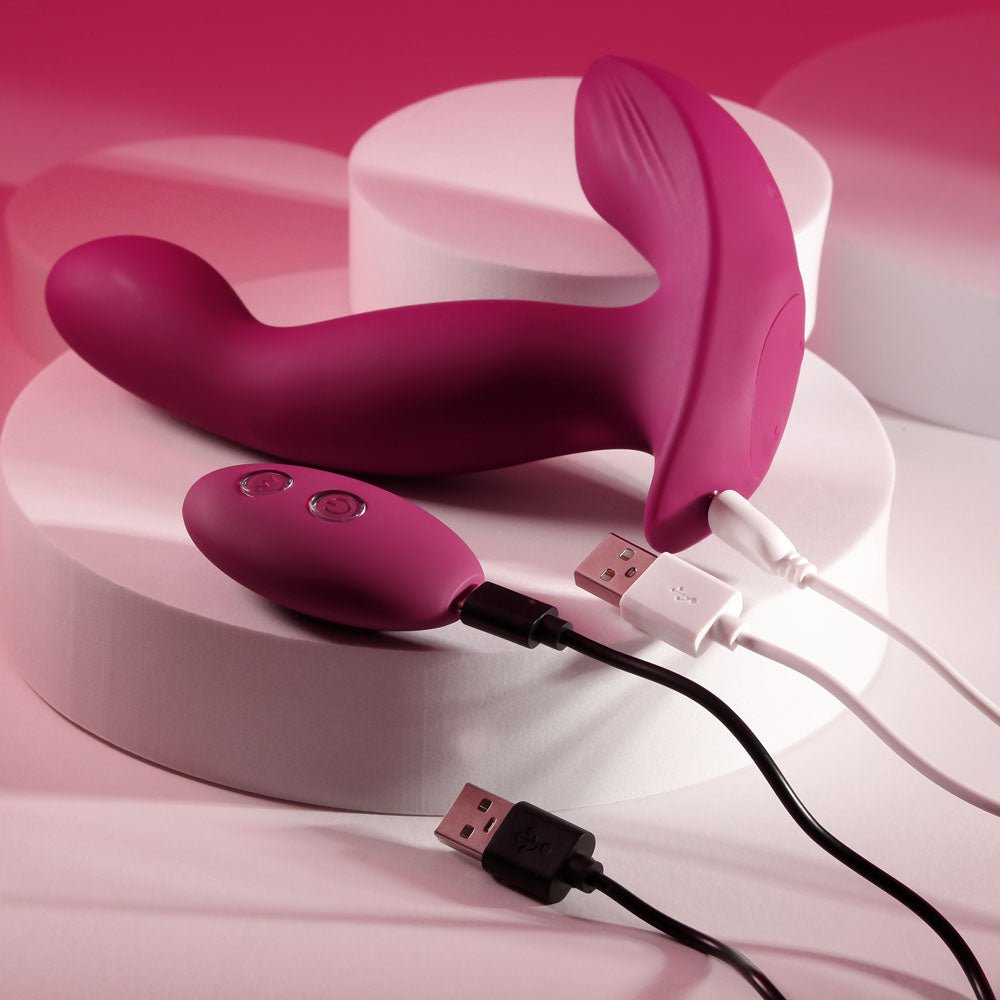 Evolved Come On Over - Vibrator with Wireless Remote - Burgundy Red