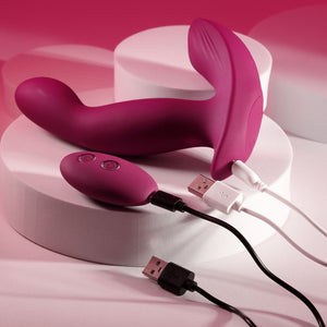 Evolved Come On Over - Vibrator with Wireless Remote - Burgundy Red