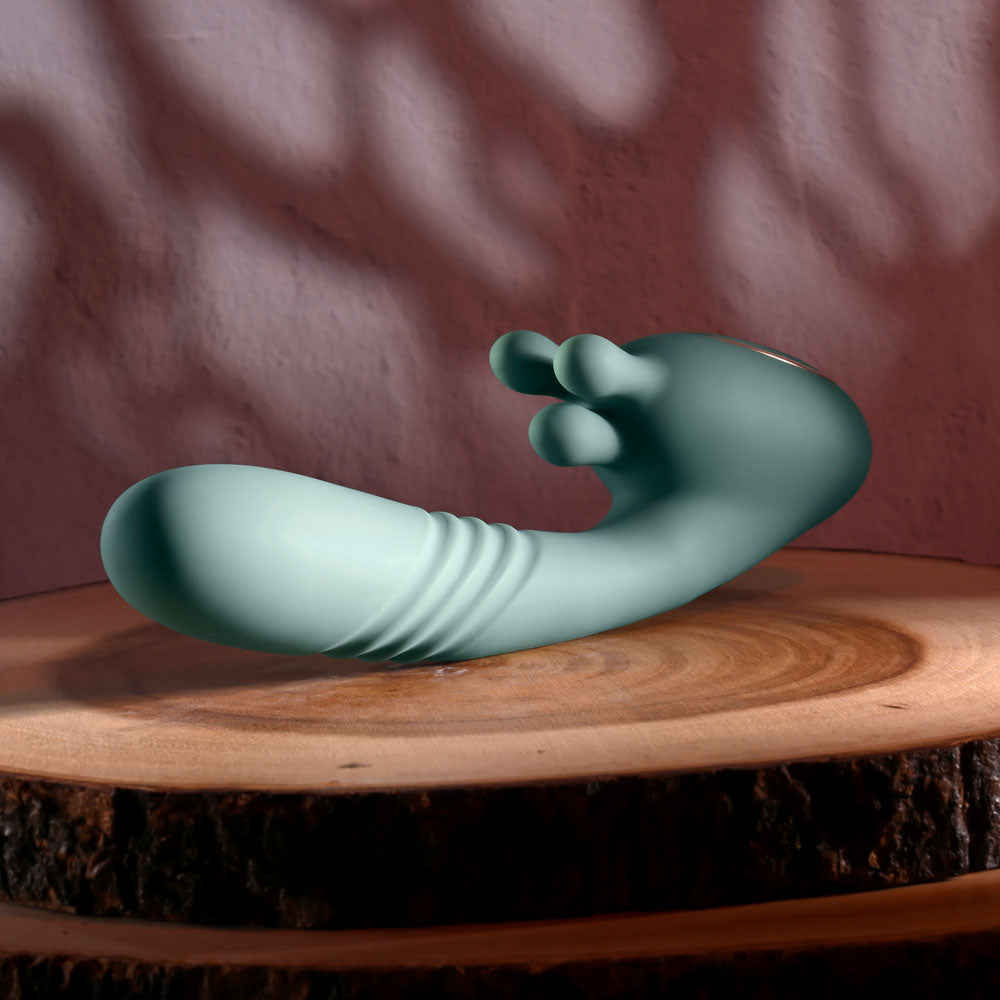 Evolved Thrust Into Ecstasy -Thrusting & Rotating Vibrator - Green