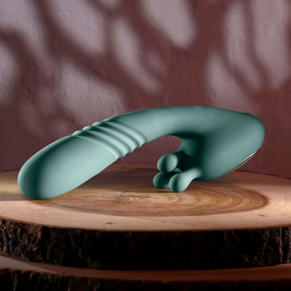 Evolved Thrust Into Ecstasy -Thrusting & Rotating Vibrator - Green